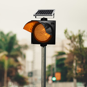 FAMA 300mmイエローLEDソーラー交通制御信号ライト12V安全スローダウン警告ライト - Product Image 6