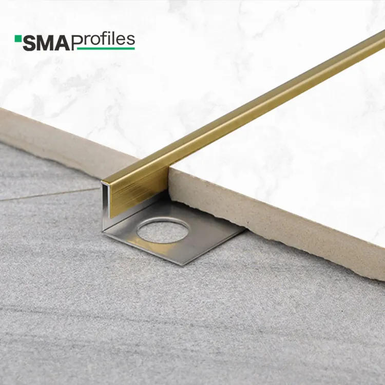 SMAProfiles Cheap Price Gold L Shape Stainless Steel Tile Trim 3 mm Tile edge trims for transition