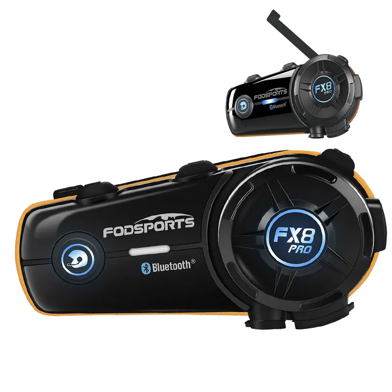 Fodsports fx8 Pro 8 tay đua BT 5.0 Interphone không thấm nước Bluetooth xe máy Mũ bảo hiểm tai nghe intercom đài phát thanh