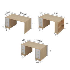 Combinación de estantería de escritorio para computadora, escritura moderna minimalista, una mesa - Product Image 6