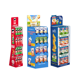 Tùy chỉnh point of Sale tông hiển thị đứng khay sóng <span class=keywords><strong>shipper</strong></span> siêu thị giấy Pop POS hiển thị thực phẩm giá đứng - Product Image 5