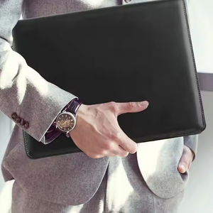 Zippered Leather <strong>A4</strong> File <strong>Folder</strong> with <strong>Notepad</strong> and Pockets Organizer Paper Padfolio for Document Agenda <strong>Conference</strong> Presentation - Product Image 6
