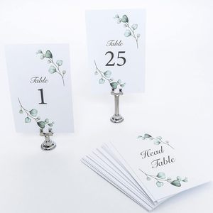 婚礼桌号牌1-25带头桌号绿色桉树双面桌号婚宴