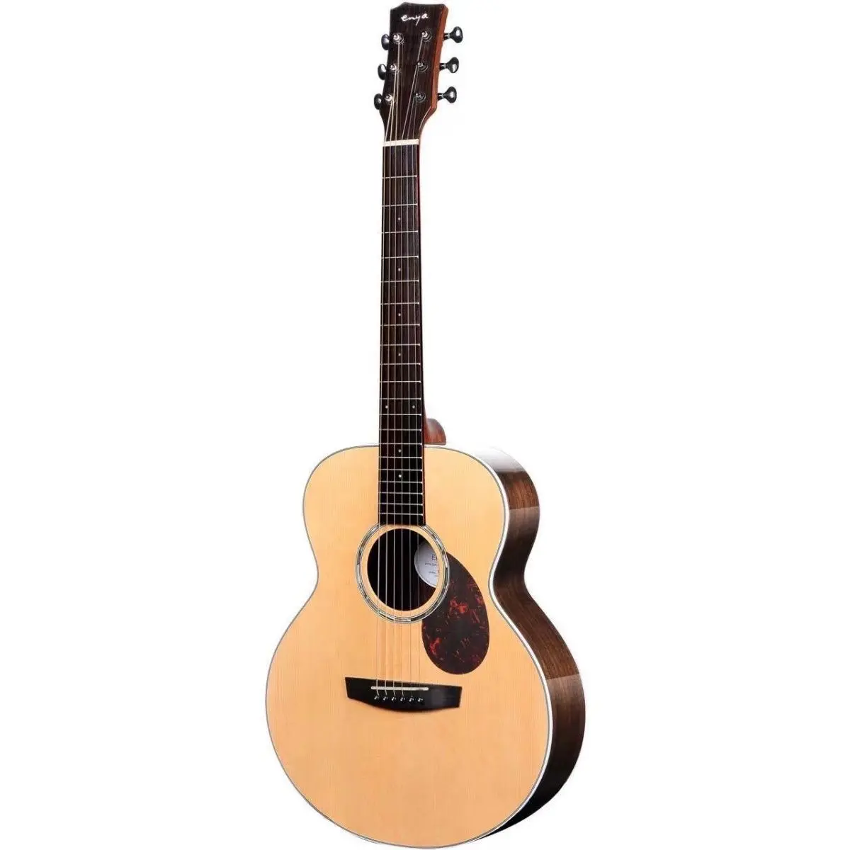 Enya-Barril AJ de 36 pulgadas con esquinas redondeadas, versión original, chapa de guitarra africana de caoba con bolsa de guitarra, guitarra folclórica