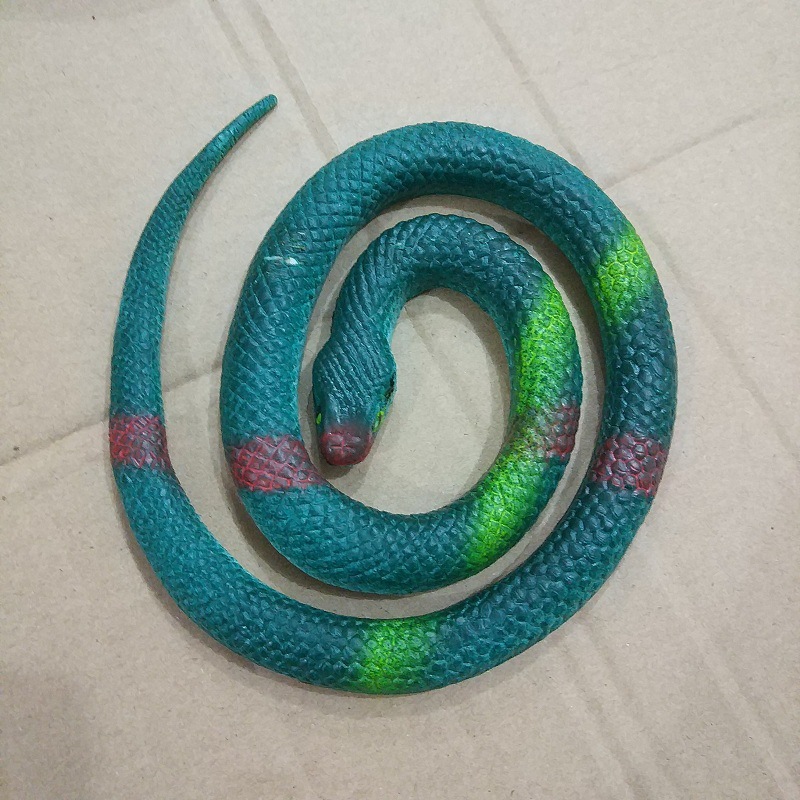 Round-headed snake-dark green snake