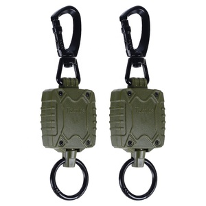 Cao nhiệm vụ 24 \ "dài dây thép hợp kim kẽm Carabiner móc quân đội màu xanh lá cây có thể thu vào Quảng trường huy hiệu Reel huy hiệu chủ & phụ kiện - Product Image 1