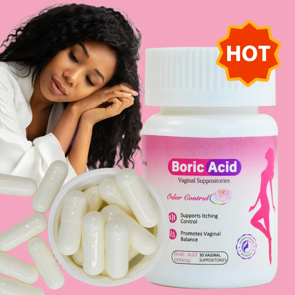 Aromlife Private Label Vagina Cleaning Pills Organic Boric Acid powder Capsules Vaginal Suppositories Pops feminine hygiene