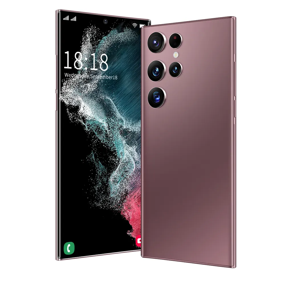 Spedizione gratuita per 2023 nuovo stile 5g S22 telefono cellulare cellulare portatile S23 Ultra 7.3 intelligente da 16GB 512GB 6800amh