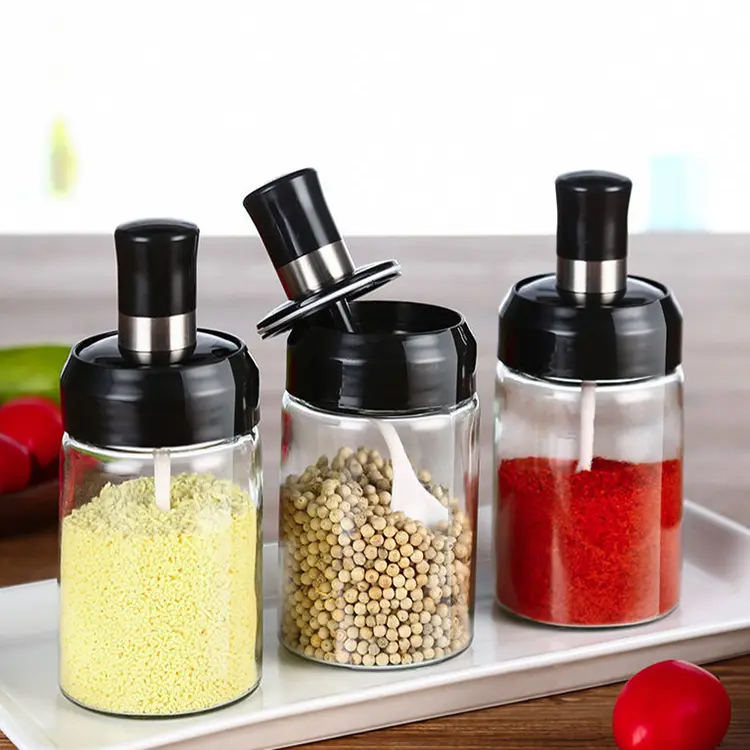 Botol bumbu rumah tangga, perlengkapan dapur grosir botol kaca pot minyak lintas batas komersial kreatif botol bumbu