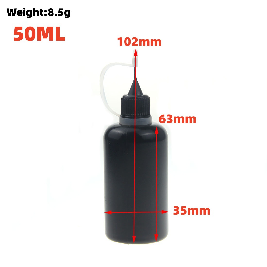 Flacon seringue 50 ml - PE résistant à la lumière