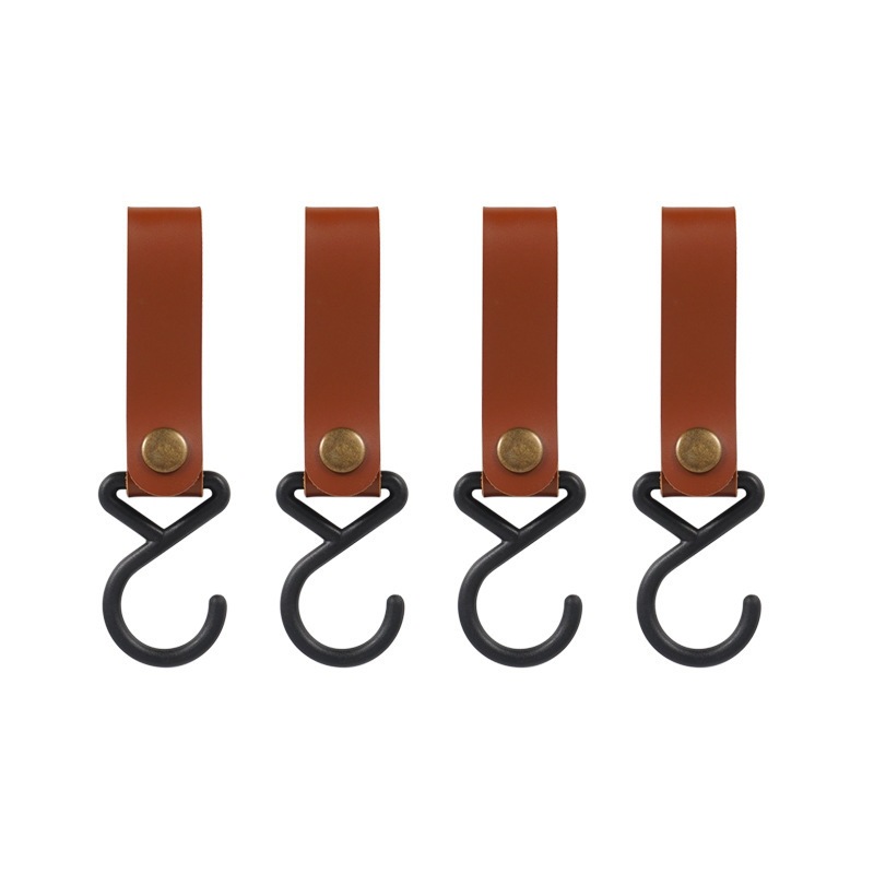 4 leather hooks