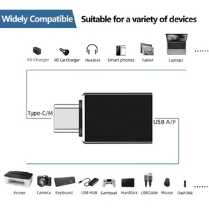2023新版本USB3.2 USB C OTG适配器10gbps速率铝合金公USB C至母USB OTG适配器，适用于笔记本电脑