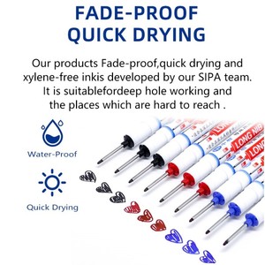 SM906 20mm uzun uç siyah silinmez mürekkep resim kalemi kalem derin delik dayanıklı işaretleme kalıcı renk boya - Product Image 3