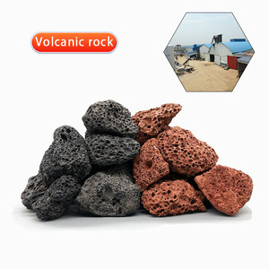 多肉植物の舗装が施された天然の火山石、赤と黒の土壌を伴う火山石粒子 - Product Image 1