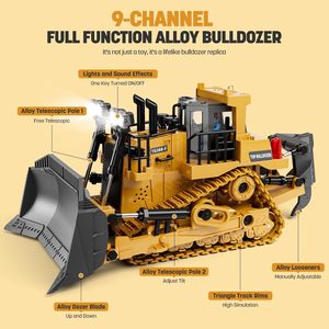 Metal RC buldozer-gerçekçi uzaktan kumanda çocuklar inşaat ışıkları ve ses ile oyuncaklar oyna, parça tipi traktör oyuncaklar için - Product Image 3