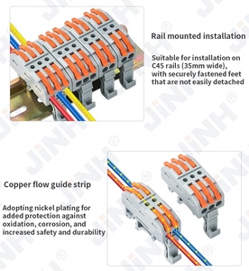 Quick <strong>Connect</strong> Electrical Wire Connector 3P <strong>Spring</strong> Type Screw-Free Lever Universal Din Rail <strong>Terminal</strong> <strong>Blocks</strong> - Product Image 5