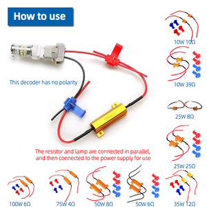 10W <strong>15W</strong> 25W 35W 50W 75W 100W <strong>LED</strong> Load Resistor <strong>12V</strong> <strong>LED</strong> Decoder Retrofit Kit Universal Load Resistor for <strong>LED</strong> Bulb Retrofit - Product Image 6