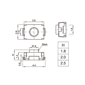 Oyun düğmesi yuvarlak kafa dokunun anahtarı 3*5*3.5mm mikro anahtarı dikey inceliğini anahtarı - Product Image 4