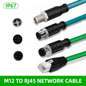 M12-RJ45 konnektör kablosu Cognex endüstriyel M12 8Pin 4Pin X/A/D tipi RJ45 Ethernet Profinet hattını korumak için kodlama - Product Image 1