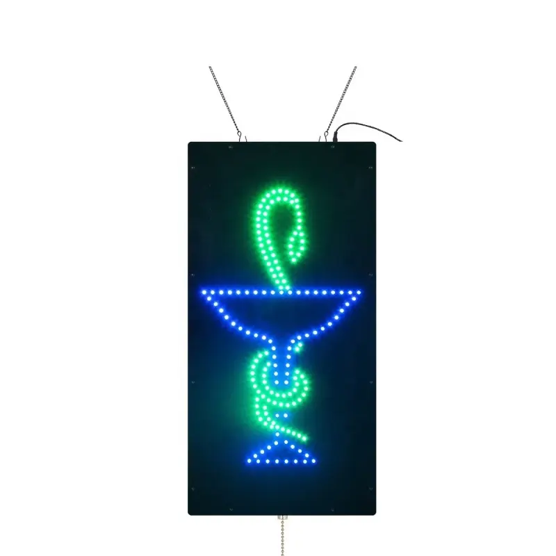 Acryl blinkender Schlange-Zugschalter 30 × 60 cm für den Innenbereich blinkendes led Apotheke-Kreuz mit hängender Kette