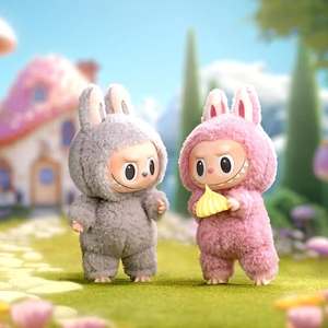 POP MART LABUBU V1エキサイティングなマカロンシリーズビニールぬいぐるみ人形かわいいおもちゃLabubuブラインドボックスミステリーボックス固定Labubu