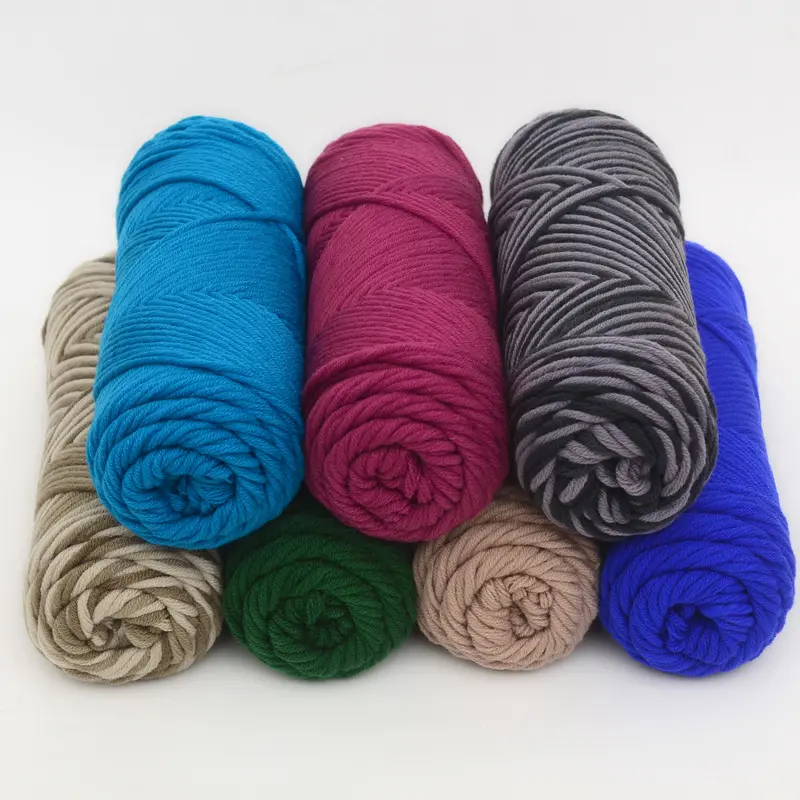 60 Colour 8 Strands Cotton Yarn 100g DIY Hand Knit for Sweater Hat Scarf Knitting Milk Cotton Yarn
