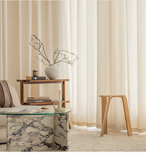 Nhà Sản Xuất Phổ Biến Phong Cách Vải Lanh Tự Nhiên Gợn Sóng Gấp Rèm Tuyệt Đối Cho Phòng Khách - Product Image 5