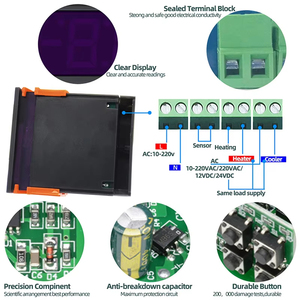 Regulador de temperatura ajustable con doble pantalla de 12V, interruptor Digital, controlador de temperatura y humedad, 2 unidades - Product Image 5