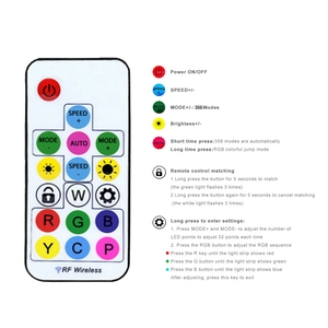USB WS2812B 2048 пикселей умный RGB светодиодный контроллер 17 клавиш блокировки RF пульт для 5V <span class=keywords><strong>WS2811</strong></span> WS2812 - Product Image 2