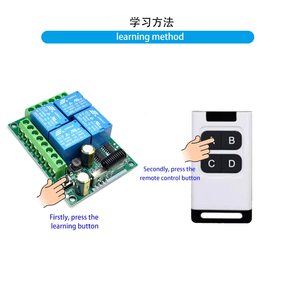 リレー受信モジュールDC 12V 10A 4CHワイヤレスリモコンスイッチ4チャンネルRF433MHzリモコン伝送 - Product Image 5