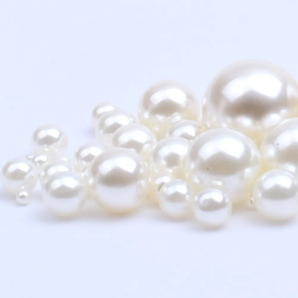 Small pack 1.5-18 mm round imitation ABS loose DIY resin plastic decorative jewelry production pearl beads without holes