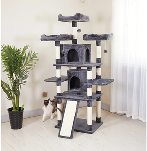 现代设计多层猫树公寓家具，带剑麻覆盖的刮擦柱 - Product Image 4