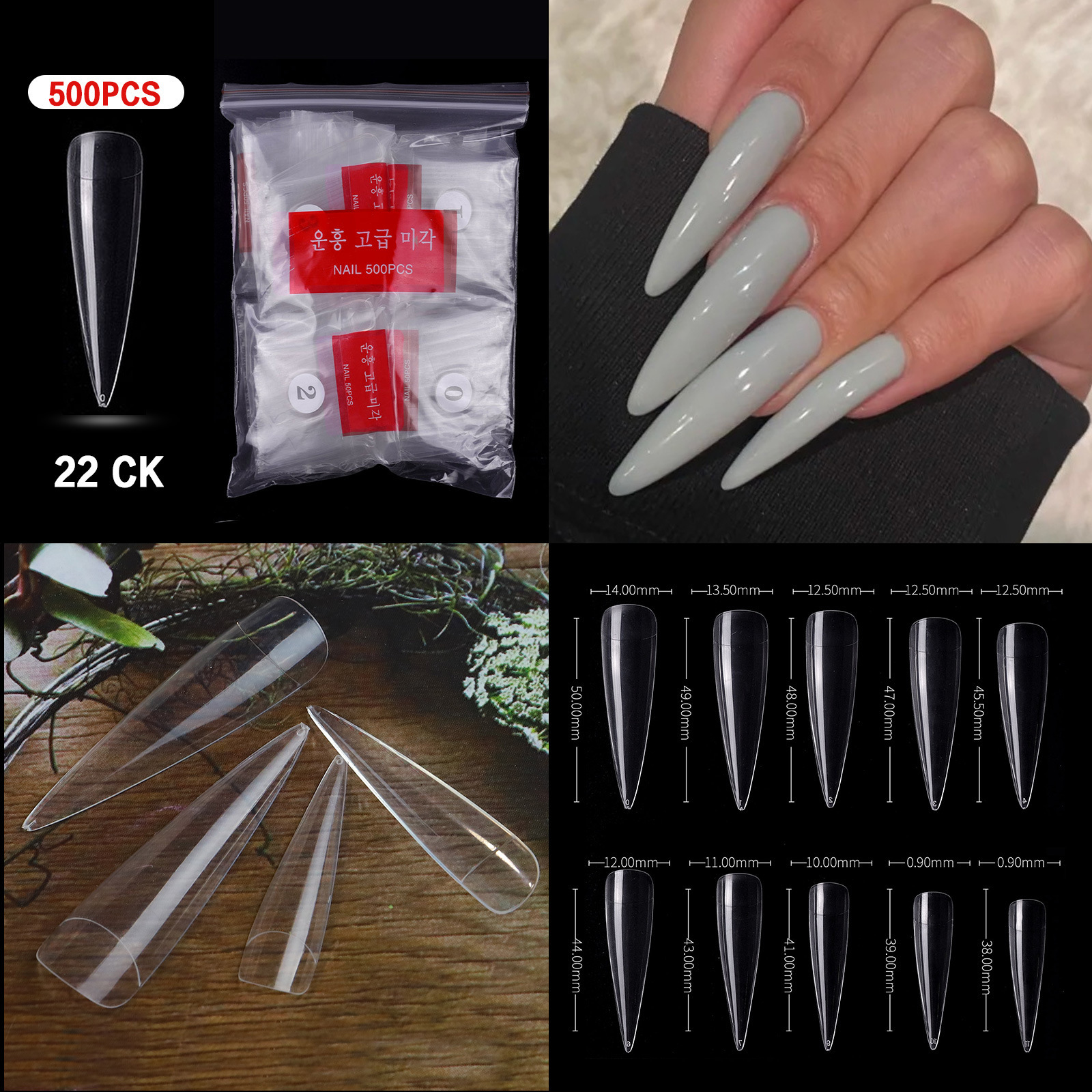 22 Clear 500pcs/bag
