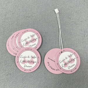 Custom <strong>Hang</strong> Tags Clothing Small <strong>Round</strong> Paper Tags for Clothes Hanging <strong>Hang</strong> Tags With <strong>Strings</strong> Logo <strong>Printed</strong> - Product Image 1