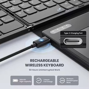 Teclado inalámbrico BT plegable delgado de alta calidad con panel táctil para Ios/Android/Windows Mobile Phone Tablet Pc Office - Product Image 4