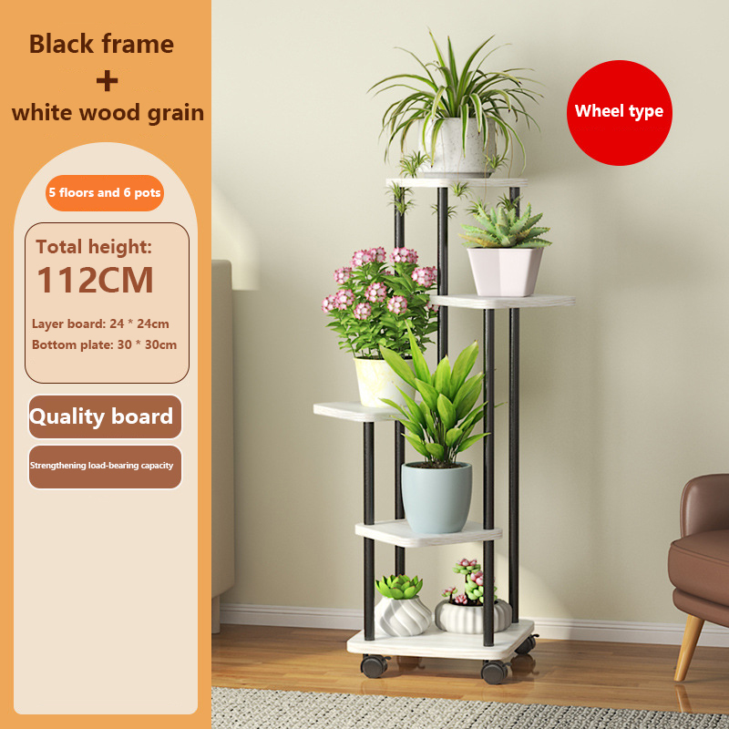 Cadre noir 5 couches + grain de bois blanc (avec roulettes pivotantes)