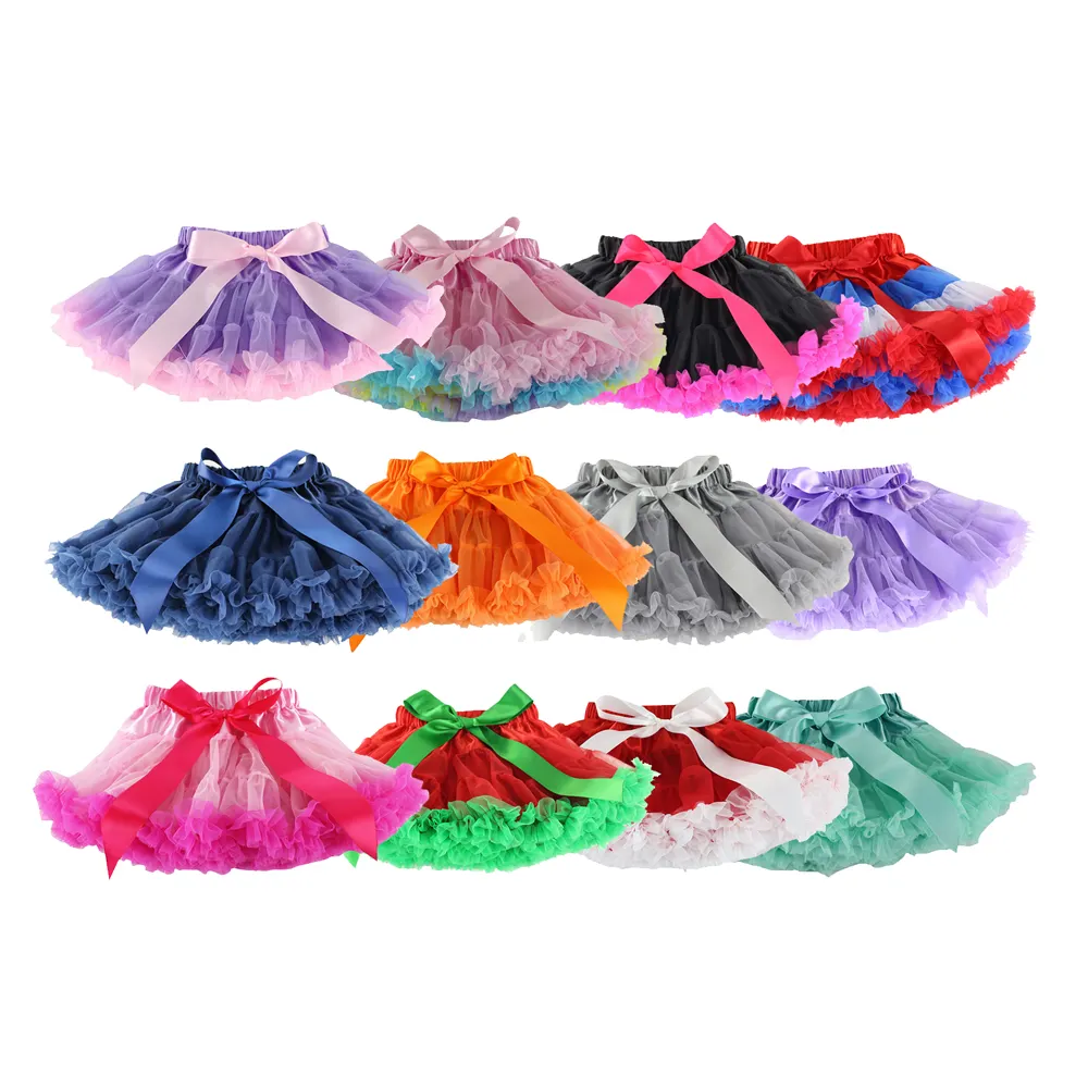 Großhandel Säugling Baby Kinder Satin Gürtel Baumwolle Rüschen Röcke in einer Vielzahl von Farben Kinder Kleinkind Tutus Baby TUTU Rock