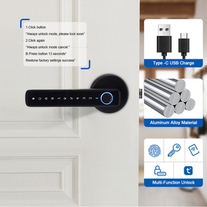 Tuya App Keyless Entry Finger abdruck Touch Keypad Lock mit reversiblem Griff Control Key Code Biometrisches Smart Lock - Product Image 3