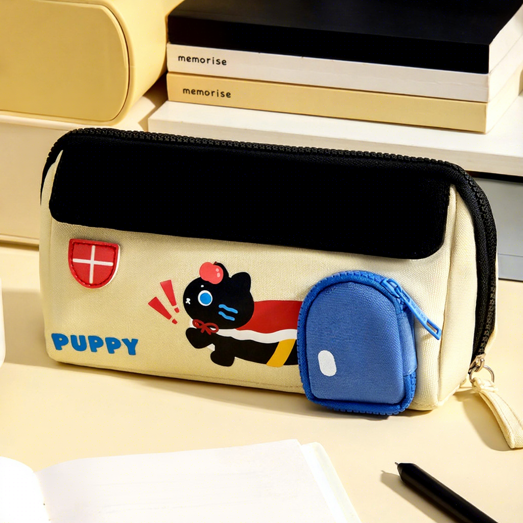 House-shaped pencil case-green and pink