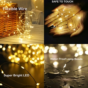 Fairy <strong>Lights</strong> <strong>Battery</strong> Operated Micro Led <strong>String</strong> <strong>Lights</strong> Mini Firefly Copper Wire <strong>Lights</strong> <strong>with</strong> <strong>Timer</strong> Function - Product Image 4