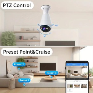 3MP Panoramic PTZ Rotation Light Bulb Wireless Security Camera With Motion <strong>Detection</strong>, Full Color Night Vision - Product Image 6