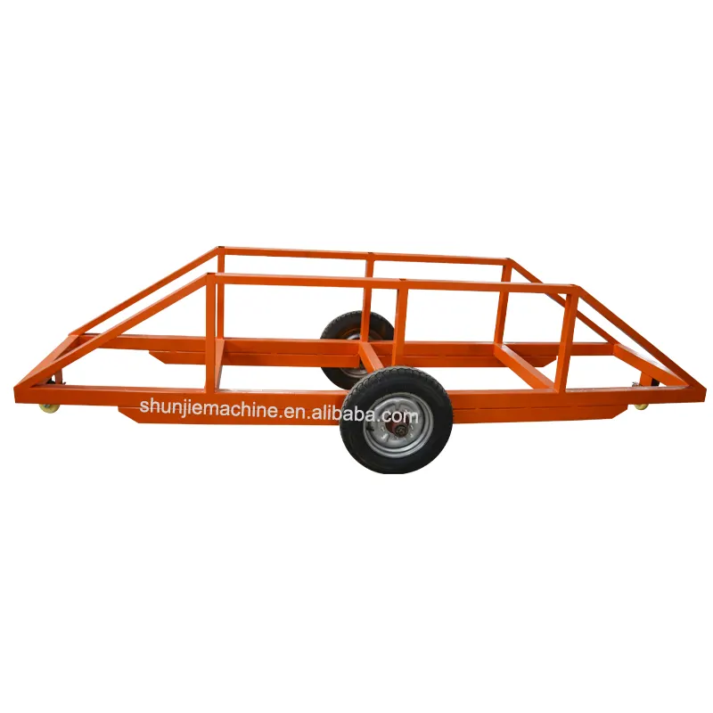 Load 3000kg steel pipe mental iron heavy material transport cart with four wheel for industrial factory