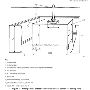 Iec60879 Automatischer elektrischer Decken ventilator Durchfluss leistung stest Kammer prüf raums ystem - Product Image 2