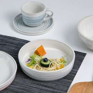 EKA yüksek kalite döngü hattı tasarım renk sırlı restoran ev seramik sofra seti ev için kumtaşı yemek takımı takım - Product Image 3