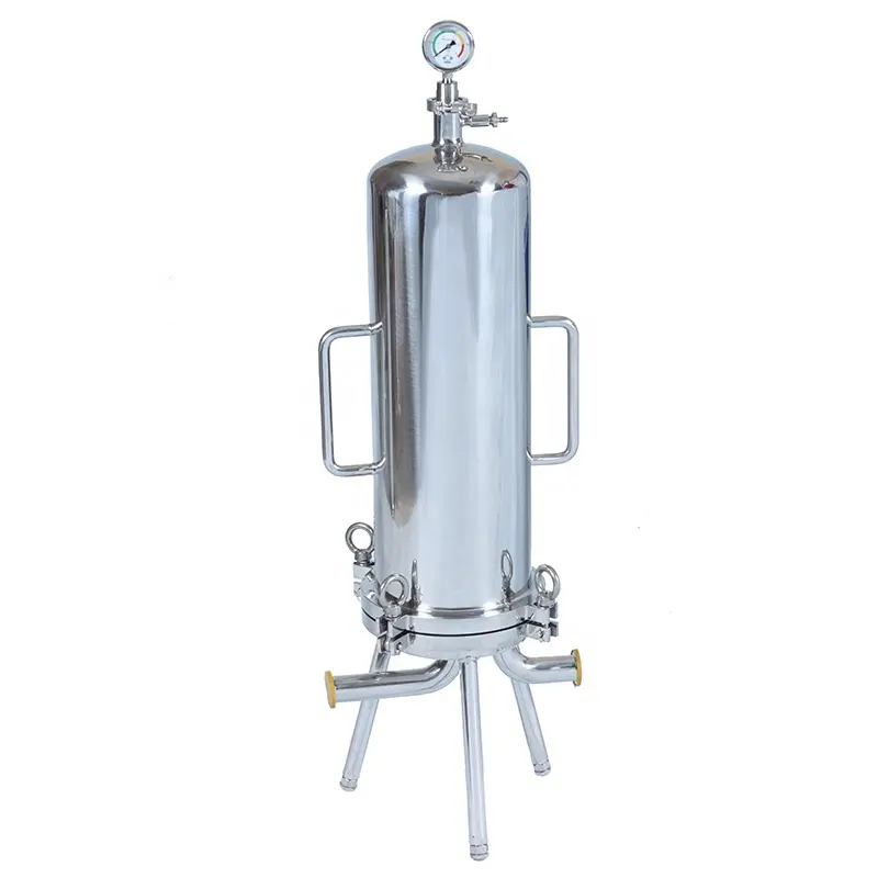 High quality food grade 10 inch cartridge type sanitary polished 304 stainless steel filter housing for coconut water filter