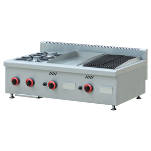 不锈钢燃气灶炊具，带4个范围燃烧器，商用燃气灶 - Product Image 5