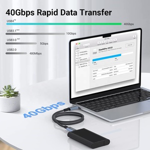 Metal Aluminum USB C/M to C/M Cable With IC 40Gbps Coaxial USB4 Type-C Full-Function Data Cable for Laptop Hard Drive - Product Image 2