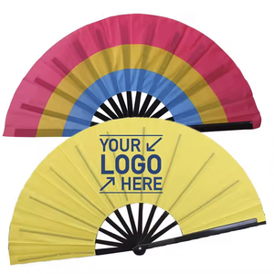 Tùy Chỉnh 33Cm Cá Nhân Lớn Đầy Màu Sắc Nhựa Gấp Tay Fan Hâm Mộ Kung Fu Rave Clack Người Hâm Mộ Cho Người Đàn Ông/Phụ Nữ Lễ Hội Khiêu Vũ Quà Tặng - Product Image 5