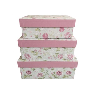Scatole di cartone decorative di immagazzinaggio della scatola di carta d'imballaggio del regalo e del mestiere annidati rettangolo su ordinazione all'ingrosso con i coperchi - Product Image 1