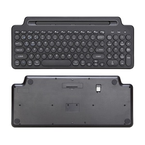 Teclado BT con panel táctil inalámbrico OEM 2,4G con soporte incorporado y fácil control de medios para tableta/teléfono/computadora portátil de oficina